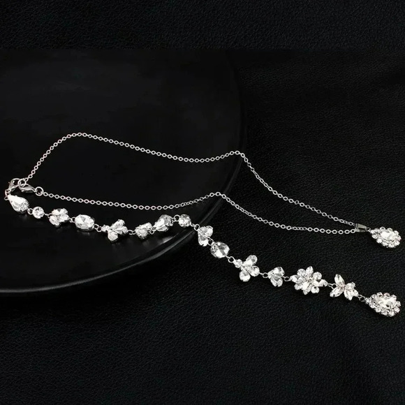 Crystal Backless Wedding Dress dress & Evening Dress Necklace & Earings Set - Picture 10 of 10